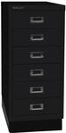 BISLEY MultiDrawer, 29er Serie mit Sockel, DIN A4, 6 Schubladen, Metall, 633 Schwarz,
