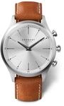 KRONABY Hybrid Smartwatch Herren Leder Braun - Intelligente Analoguhr - Wasserdicht