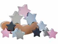 Selecta 64020 Stars Sternenhimmel, Bellybutton, Stapelspielzeug aus Holz, 12 Teile,
