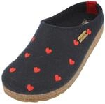 HAFLINGER Grizzly Cuoricini Filzpantoffel Herz Hausschuh Kork (Mittelblau 70), Gr 42