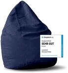 Lumaland Sitzsack Luxury 60x45cm | Microvelours Beanbag mit extra weichem & robustem