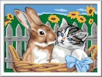 Ravensburger CreArt 28477 - Putzige Freunde - Malen nach Zahlen Hase und Katze...