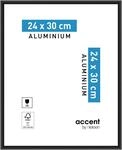 accent by nielsen Bilderrahmen, 24 x 30 cm, Aluminium, Schwarz matt, Rahmen zum