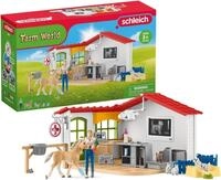 Schleich Farm World | Tierarzt Praxis mit Haustieren 42502 | Spielset inkl. Praxis,