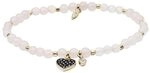 Fossil Armband F&uuml;r Frauen Wellness, Innenl&auml;nge:165mm Rosa Halbedelstein Armband,