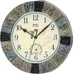 AMS 5979 Wanduhr Rund mit Funkwerk und Temperaturanzeige, 26 cm Durchmesser,