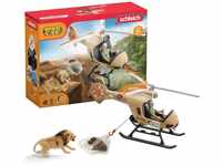 schleich WILD LIFE 42476 Helikopter Tierrettung Tiere Spielset mit Löwen- und