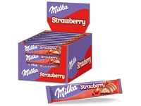 Milka Choco Erdbeer Riegel, 36 x 36,5g, Schokoladenriegel mit