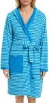 ESPRIT Damen-Bademantel Striped Hoody mit Kapuze Leichtfrottier t&uuml;rkis Gr&ouml;&szlig;e