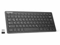 TECKNET Slim Kabellose Tastatur, Deutsches Layout QWERTZ, 2.4 GHz, 78 Tasten...