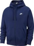 Nike Herren Hoodie mit Durchgehendem Rei&szlig;verschluss Sportswear Club Fleece, Midnight