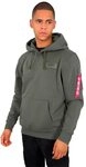 Alpha Industries Back Print Hoody Kapuzensweat f&uuml;r Herren Dark Olive