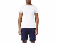 Lacoste Herren T-Shirt Th6709 , Weiß (Blanc) , Medium (Herstellergröße: 4)