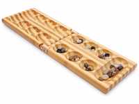 small foot Strategiespiel Kalaha, in einer hochwertigen Bambus-Box mit 48