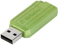 Verbatim Pinstripe USB-Laufwerk 64 GB - USB-Stick, Schiebemechanismus, Eucalyptus