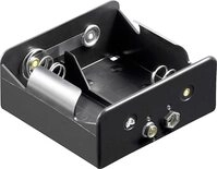 Batteriehalter , 2x Mono 'D' mit Druckknopfanschlu&szlig;