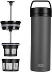 ESPRO P0 Ultralight French Press to go, Edelstahl, 470 ml, Grau | Vakuumisoliert,