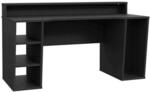 Forte TEZAUR Computertisch Gaming Desk, Holzwerkstoff, Schwarz, B x H x T: 160 x 91 x