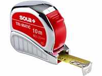 SOLA Bandmaß - TRI-MATIC - 10m / 25mm - Profi-Taschenbandmaß mit Gürtelclip -