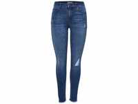 ONLY Damen Skinny Fit Jeans | Stone Wash Stretch Denim Mid Waist | 5-Pocket Destroyed