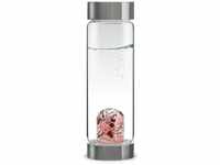 VitaJuwel ViA LOVE | Wasserflasche mit Rosenquarz, Granat & Bergkristall für
