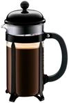 Bodum Chambord Kaffeebereiter 8 Tassen mit Metallrahmen, Chrom, Schwarz, 10.6 x 17.1
