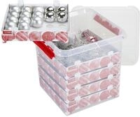 Sunware Q-Line Weihnachtsbox mit Tabletts f&uuml;r 125 Kugeln transparent rot 38...