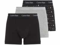 Calvin Klein Herren 3er Pack Boxershorts Trunks Baumwolle mit Stretch, Mehrfarbig