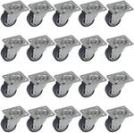 D&ouml;rner + Helmer 20er Set M&ouml;bel-Lenkrollen 30mm mit TPE-Rad und Platte, Tragkraft 20