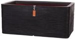 Capi Europe - Gef&auml;&szlig; rechteckig Rib NL - 73x39x32 - Schwarz - Blumentopf f&uuml;r den