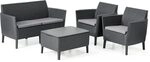 Allibert Salemo WS 2-Seater Set Lounge Set Gartenm&ouml;bel Set Graphit