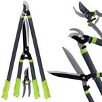 Kinzo Gartenscheren 3er Set | Bypass Astschere 67cm, Heckenschere 52cm, Bypass