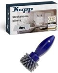 Kopp UNO Steckdosenb&uuml;rste in blau/grau - Praktische & kompakte Rundb&uuml;rste f&uuml;r