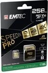 EMTEC SD Card 256GB SDXC (CLASS10) Speedin V30 A1 4K Adapter