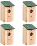 vidaXL 4 x Kiefernholz, Nistkasten, Vogelhaus, Garten, Hof, Au&szlig;enbereich