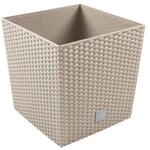 Prosperplast Blumentopf Rato Low (Rattanoptik, herausnehmbarer Einsatz, 32x32x32,5