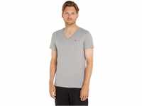 Tommy Hilfiger T-Shirt Herren Kurzarm TJM Original V-Ausschnitt, Grau (Light Grey