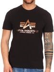 Alpha Industries Basic T-Shirt Foil Print T-Shirt f&uuml;r Herren Black/Gold