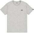 Alpha Industries Basic T Small Logo T-Shirt f&uuml;r Herren Grey Heather