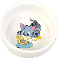 Trixie Napf mit Motiv, Katze, Keramik, wei&szlig; 0,3 l (11 cm), Grundpreis: &euro; 14,48