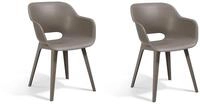 Allibert by Keter Gartensessel Akola, cappuccino, 2er Set, Kunststoff, 56.7 x 55.8 x