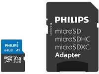 Philips Ultra Pro microSDXC Card 64 GB + SD Adapter UHS-I U3, Lesegeschwindigkeit bis