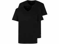 TOM TAILOR Herren T-Shirt mit V-Ausschnitt im Doppelpack, 29999 - Black, S