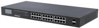 Intellinet 561242 24-Port Gigabit Ethernet Poe+ Switch mit 2 SFP-Ports, 370W Endspan