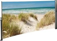 Seitenmarkise Sichtschutz Fotodruck Strand D&uuml;ne Meer Ostsee Windschutz rechts