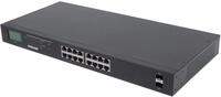 Intellinet 16Port Gigabit Ethernet PoE Switch mit 2 SFPPorts LCDAnzeige IEEE