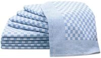 ZOLLNER 10er Set Geschirrt&uuml;cher, 46x90 cm, Baumwolle, blau wei&szlig; kariert