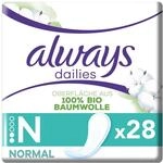 Always Daily Slipeinlagen Damen, Normal (28 Binden) Organic Cotton Protection,