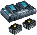 Makita Power Source Kit Li 18V 2x 4Ah Akkus + Doppelladeger&auml;t
