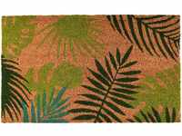 Esschert Design RB208 Fußmatte Tropical Leaves Kokosfaser grün